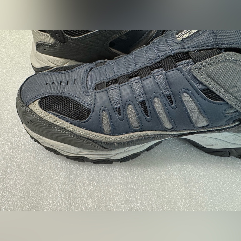 Skechers Men's Afterburn Navy and Gray Slip-On Athletic Shoes 11 Wide - Picture 4 of 16